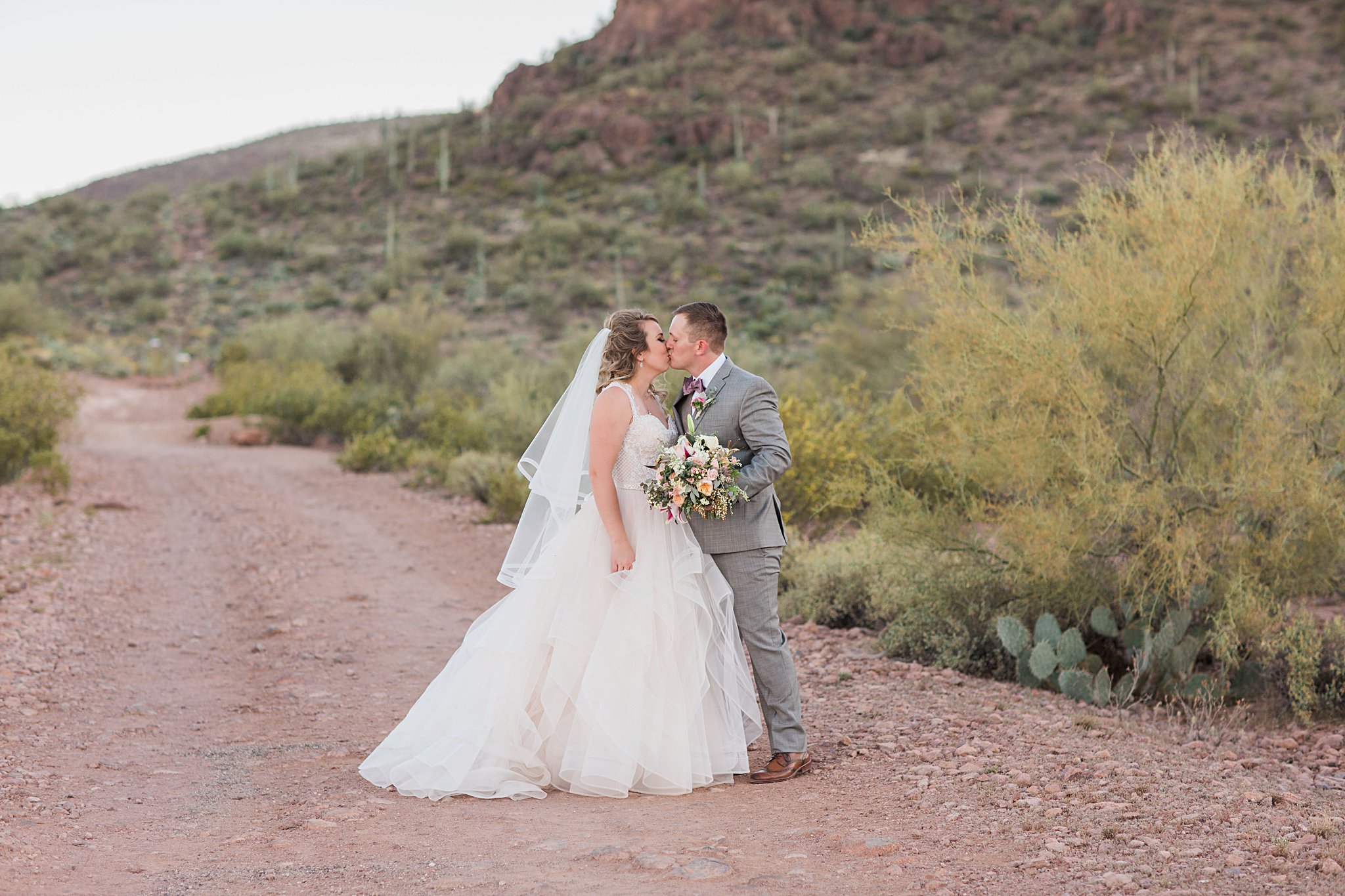 Blush and Green Rustic Desert Wedding in Tucson, Arizona.