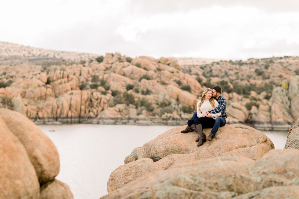 Engagement session at Watson Lake In Prescott, Arizona by Amber Lea Photography.